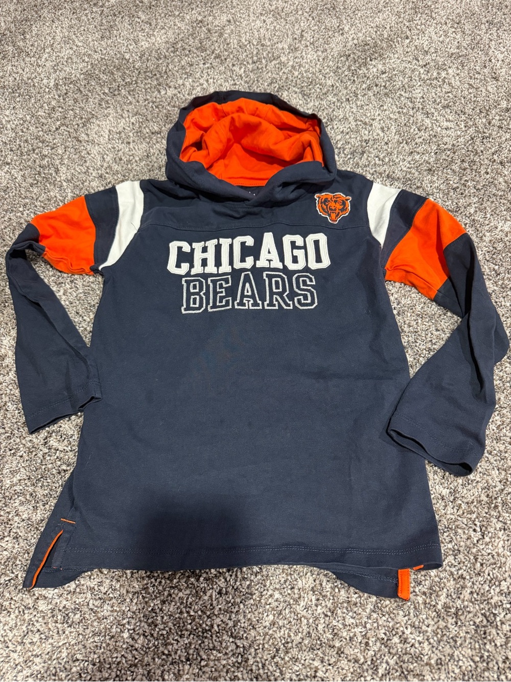 NFL Chicago Bears Kids Navy & Orange Hooded Pullover tee